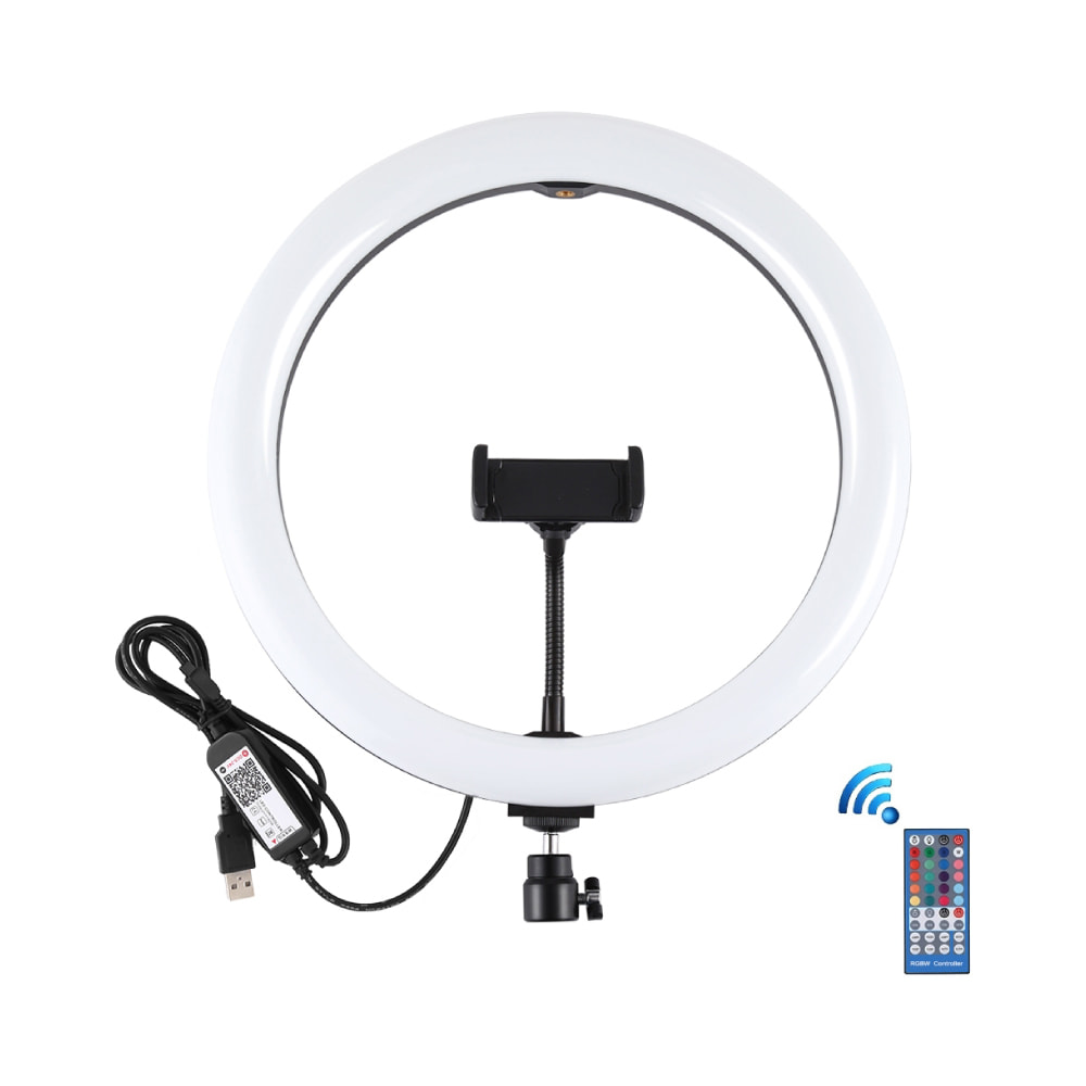 PULUZ 11.8 inch 30cm RGB Dimmable LED Curved Diffuse Light Ring